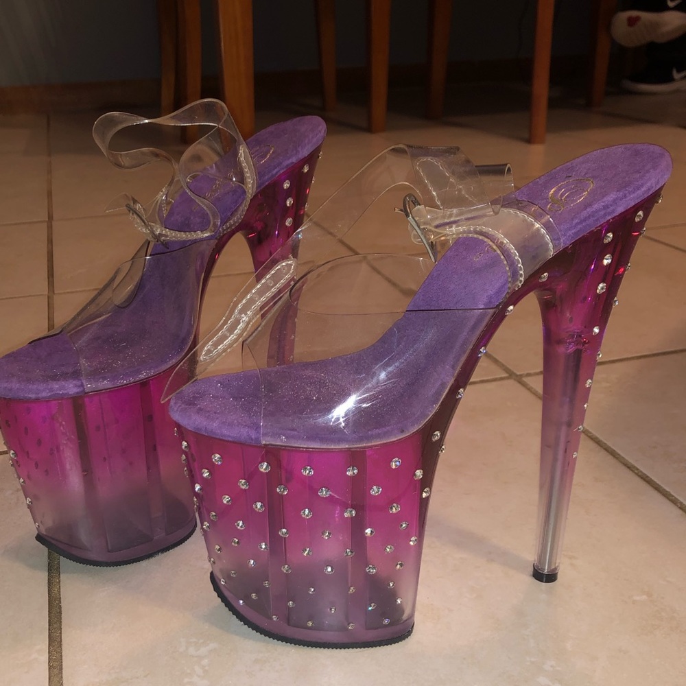 Pleaser Stardust 808T 8” heels sz 7 - New